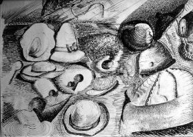 Hüte, Hüte, Hüte, Tuschefederzeichnung, auf Papier, 80 x 60 cm.jpg