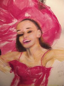 Reigentanz und Jazz - Detail - Portrait einer Tänzerin - Ölpastell u Acryl - 25.04.2012 - N.Diem.jpg